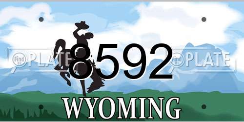 8592 Wyoming License Plate
