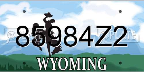 85984Z2 Wyoming License Plate