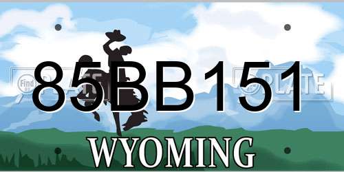 85BB151 Wyoming License Plate