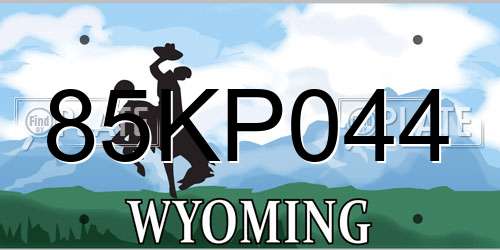 85KP044 Wyoming License Plate