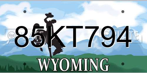 85KT794 Wyoming License Plate
