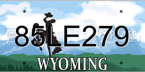 85LE279 Wyoming License Plate