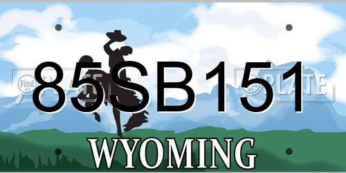 85SB151 Wyoming License Plate