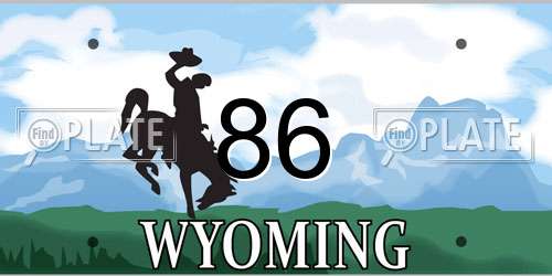 86 Wyoming License Plate