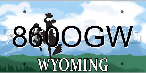 860OGW Wyoming License Plate