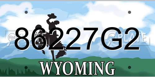 86227G2 Wyoming License Plate
