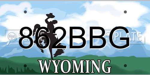 862BBG Wyoming License Plate