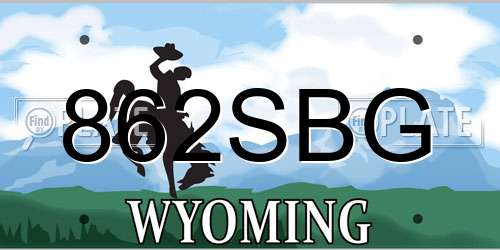 862SBG Wyoming License Plate