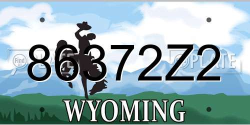 86372Z2 Wyoming License Plate