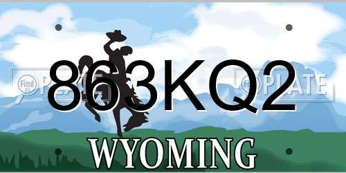 863KQ2 Wyoming License Plate