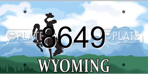 8649 Wyoming License Plate