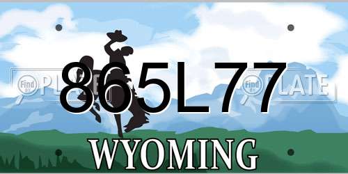 865L77 Wyoming License Plate