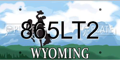 865LT2 Wyoming License Plate