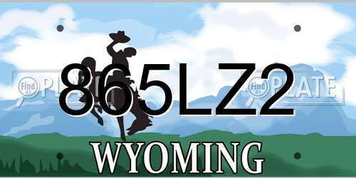 865LZ2 Wyoming License Plate