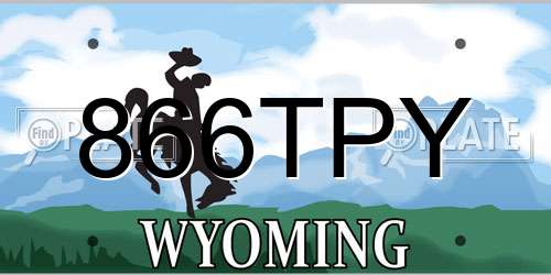 866TPY Wyoming License Plate