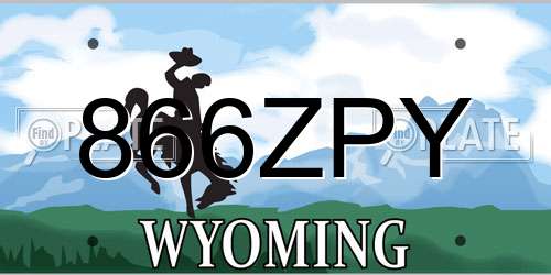 866ZPY Wyoming License Plate