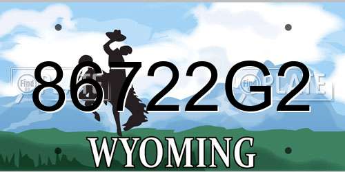 86722G2 Wyoming License Plate
