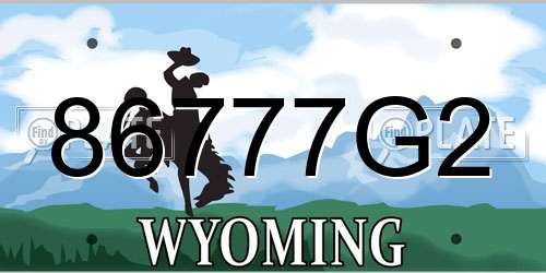 86777G2 Wyoming License Plate