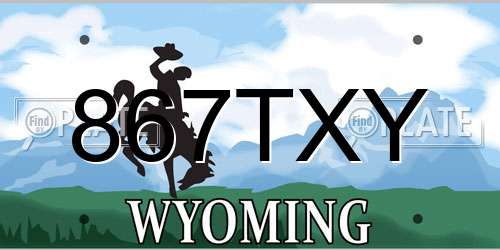 867TXY Wyoming License Plate