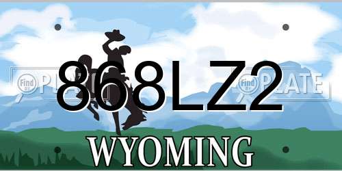 868LZ2 Wyoming License Plate