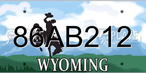 86AB212 Wyoming License Plate