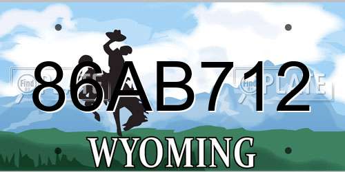 86AB712 Wyoming License Plate