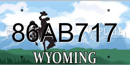 86AB717 Wyoming License Plate