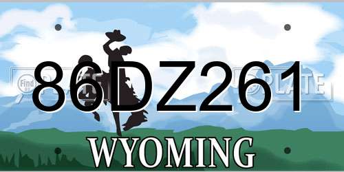 86DZ261 Wyoming License Plate
