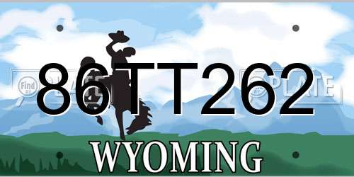 86TT262 Wyoming License Plate