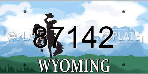 87142 Wyoming License Plate
