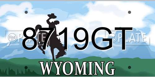 8719GT Wyoming License Plate