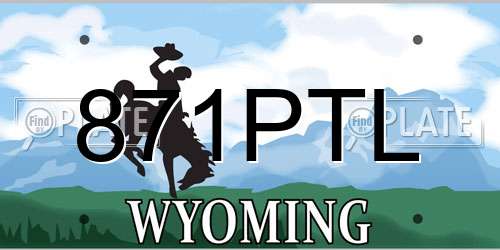 871PTL Wyoming License Plate