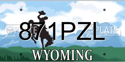 871PZL Wyoming License Plate