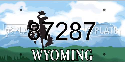 87287 Wyoming License Plate