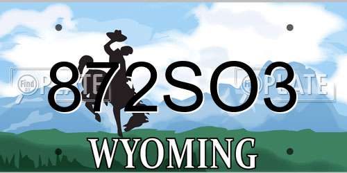 872SO3 Wyoming License Plate