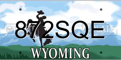 872SQE Wyoming License Plate
