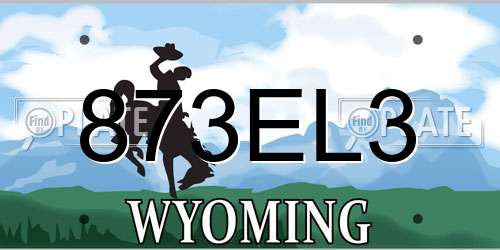 873EL3 Wyoming License Plate