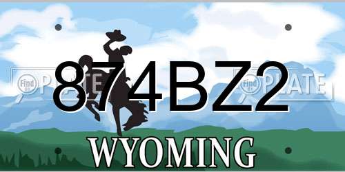 874BZ2 Wyoming License Plate