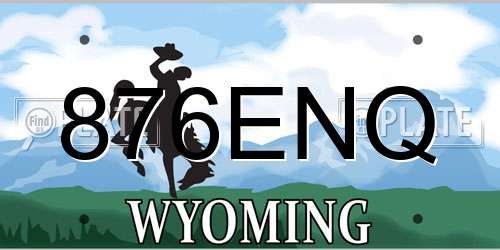 876ENQ Wyoming License Plate