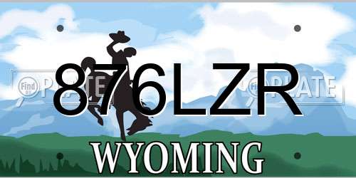 876LZR Wyoming License Plate