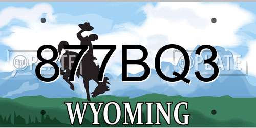877BQ3 Wyoming License Plate