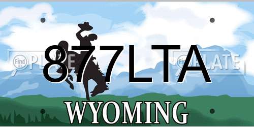877LTA Wyoming License Plate