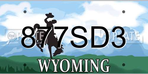 877SD3 Wyoming License Plate