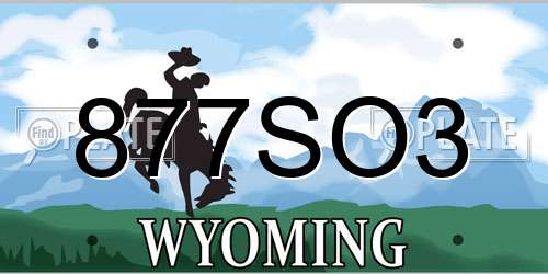 877SO3 Wyoming License Plate