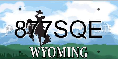 877SQE Wyoming License Plate