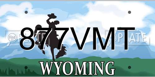 877VMT Wyoming License Plate