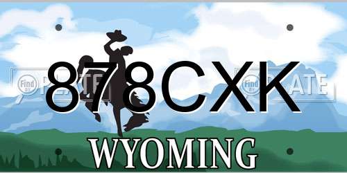 878CXK Wyoming License Plate
