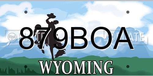 879BOA Wyoming License Plate