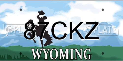 87CKZ Wyoming License Plate