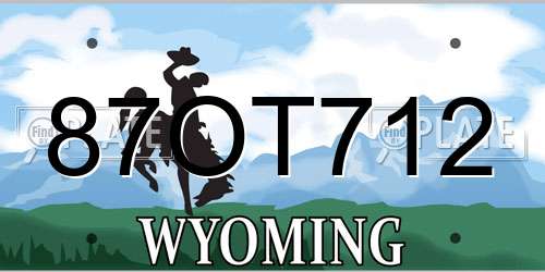 87OT712 Wyoming License Plate